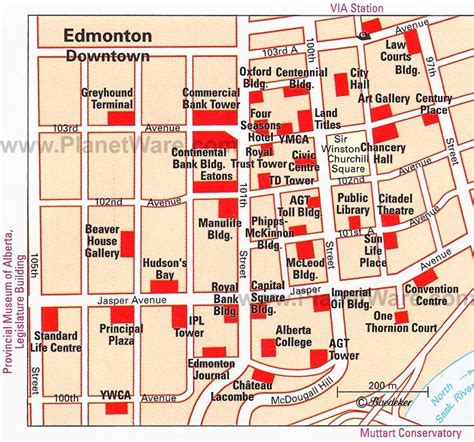 Edmonton (Downtown) Map - Tourist Attractions