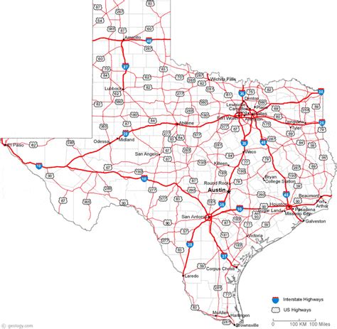 Map Of Texas Counties With Highways - Allina Madeline