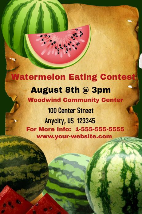 Watermelon Eating Contest Template | PosterMyWall