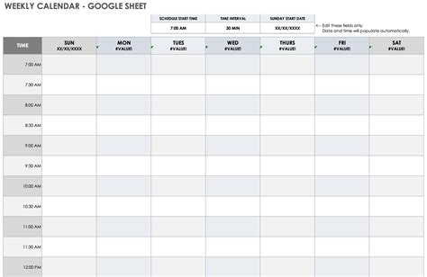 Google Excel Templates