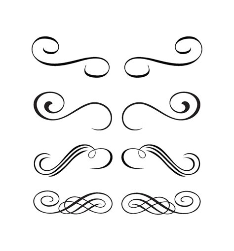 Swirl Line Art Silhouette Svg, Line Art Svg, Swirls Svg, Cut File ...