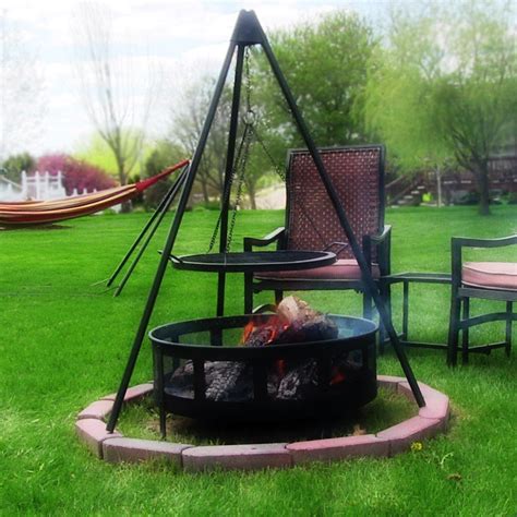 Fire Pit Tripod Grill with 22" Cooking Grate by Sunnydaze | Fire pit ...