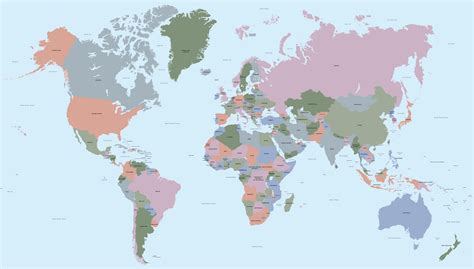 Vector World Map With All Countries - Maproom