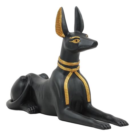 Ebros Ancient Egyptian God Anubis Dog in Sitting Pose Figurine 10" Long ...