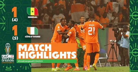 Résultat Sénégal - Côte d'Ivoire (1-1) 8èmes de finale de Coupe d ...