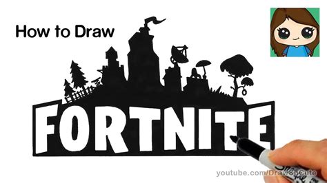 How to Draw Fortnite Logo Easy | Drawing lessons for kids, Drawings ...