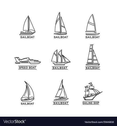 Sailboat logo design Royalty Free Vector Image