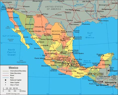 Karte von West-Mexiko - Western, Mexiko Karte (Central America - Americas)