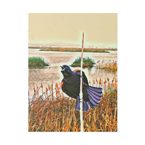 Wall Art, Male Red-wing Blackbird, Bird, Nature Art Print Created From ...