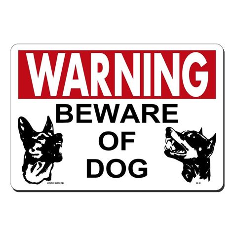 Lynch Sign 14 in. x 10 in. Beware of Dog Sign Printed on More Durable ...