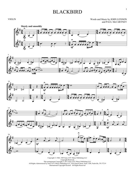 The Beatles "Blackbird" Sheet Music Notes | Download Printable PDF ...