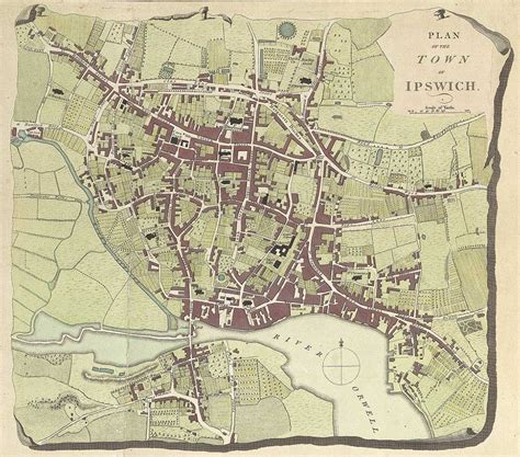 Ipswich Historic Lettering: map 1780