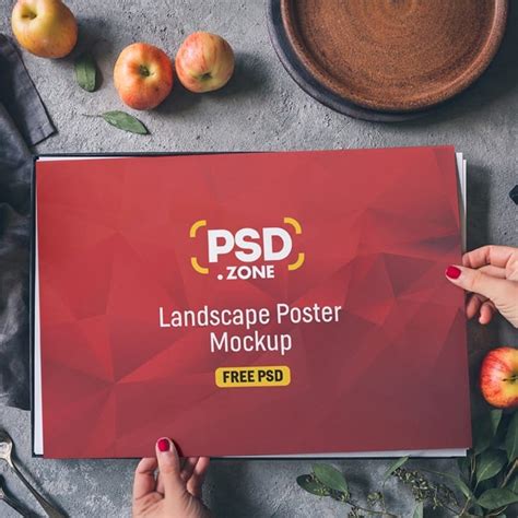 Landscape Poster Mockup PSD » CSS Author