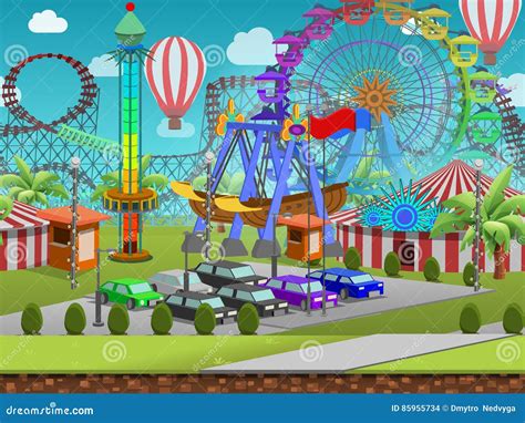 Cartoon Zoo - Amusement Park - Illustration For The Children ...