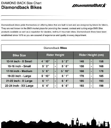 Diamondback size Chart.. Mountain biking | Mountain Biking | Pinterest ...