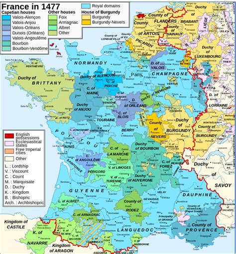 Kingdom of France in year 1477 - Vivid Maps