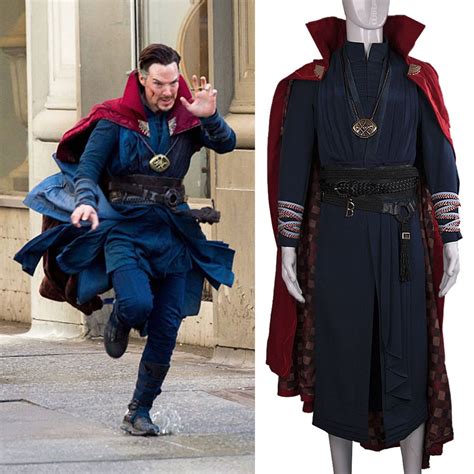 2016 Marvel Movie Doctor Strange Costume Cosplay Steve Red Cloak Full ...