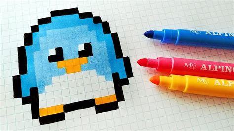 Handmade Pixel Art - How To Draw Kawaii Penguin #pixelart | Dibujos en ...