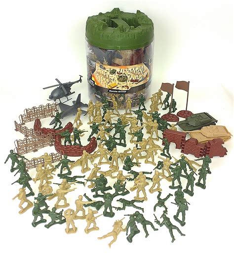 Elite Force Battle Group Army Men Play Bucket - 120 Piece Military ...