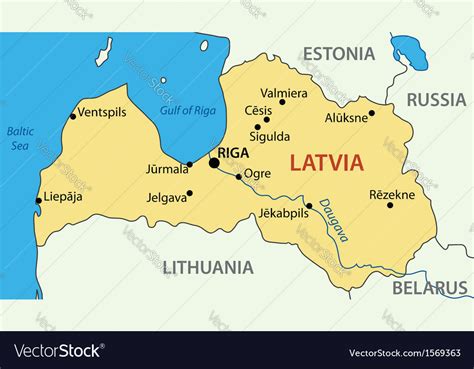 Republic of latvia - map Royalty Free Vector Image