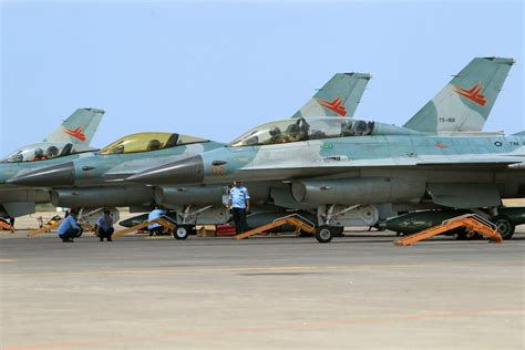 F-16 Falcon's from the TNI-AU (Indonesian Air Force) line the hardstand ...