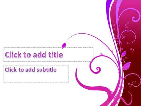 Floral Pink Powerpoint Templates - 4 Presentation