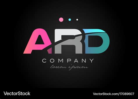 Ard a r d three letter logo icon design Royalty Free Vector