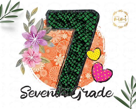 Back to School 7th Grade Png DTG Seventh Grade Zebra & - Etsy