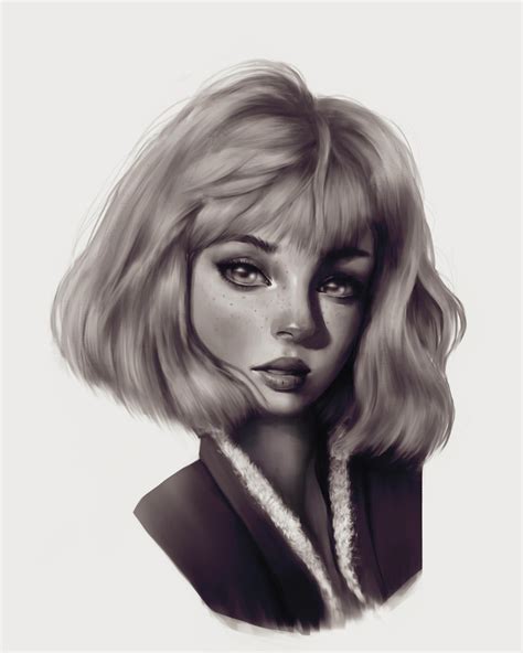 Stylized portrait,me,digital,2019 : r/Art