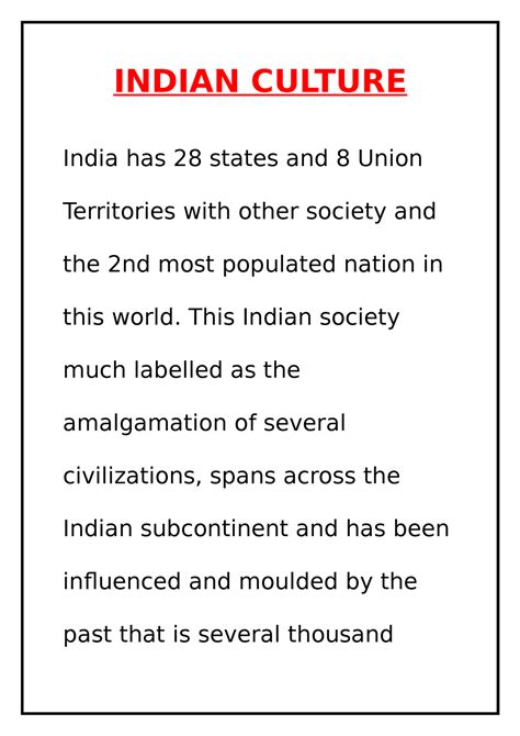 Indian Culture - INDIAN CULTURE India has 28 states and 8 Union ...