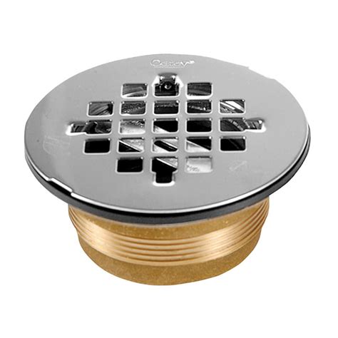 Oatey No-Caulk 4-in Square Holes Round Brass Shower Drain at Lowes.com