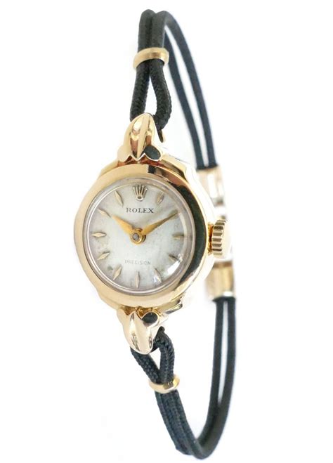 Vintage Rolex Precision 9181 Ladies 18K Solid Gold Cocktail Dress Watch