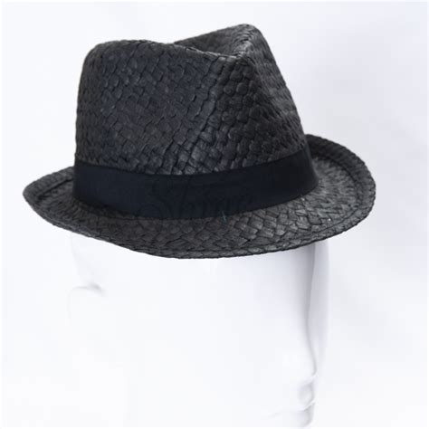 Straw Fedora Hat – Black | Shine Trimmings & Fabrics