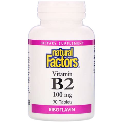 Natural Factors, Vitamin B2, Riboflavin, 100 mg, 90 Tablets - iHerb