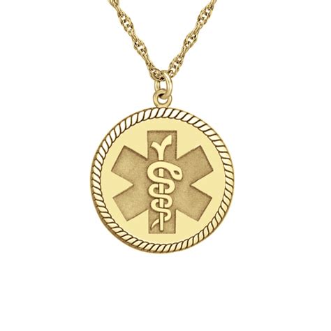 Round Medical and Health Alert Pendant 20mm Personalized Jewelry