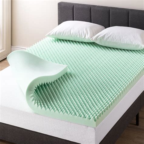 Mellow 3" Egg Crate Memory Foam Mattress Topper with Aloe Vera Infusion ...