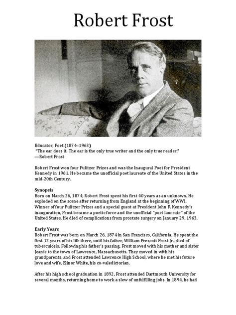 Robert Frost Biography | Poetry | Fiction & Literature