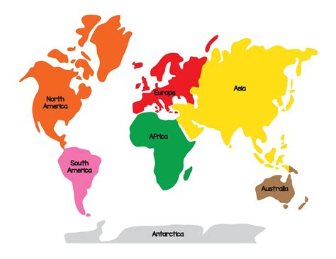 Continents Printable Map