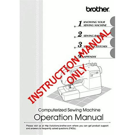 Brother XR-9000 Sewing Machine Owners Instruction Manual - Walmart.com ...