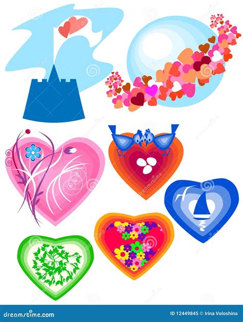 Symbols of Valentine s Day stock vector. Illustration of heat - 12449845