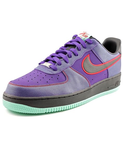 Nike Air Force 1 Round Toe Leather Sneakers' In Purple | ModeSens