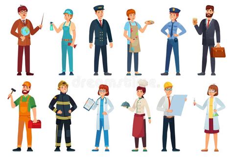 Different Jobs Cartoon Stock Illustrations – 1,281 Different Jobs ...