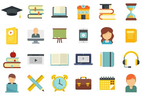 Premium Vector | Tutor icons set. Flat set of tutor vector icons ...