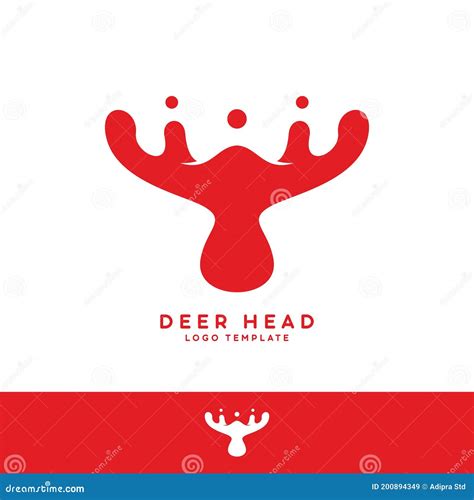 Red Deer Head Vector Logo Template Stock Vector - Illustration of ...