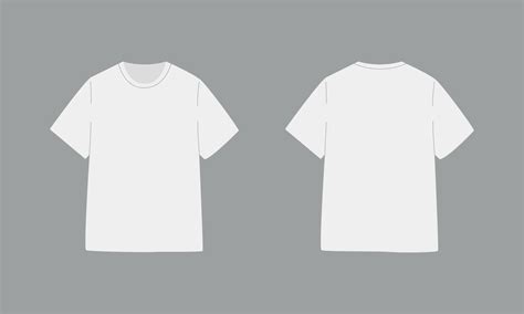 White t-shirt with short sleeve. Basic mockup in front and back view ...