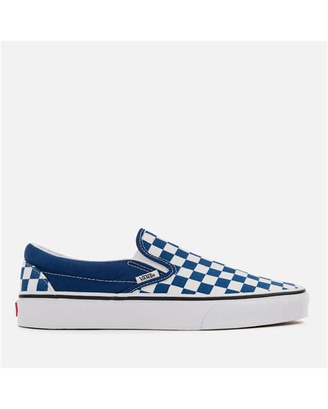 Vans Checkerboard Slip-on Trainers in Blue for Men | Lyst