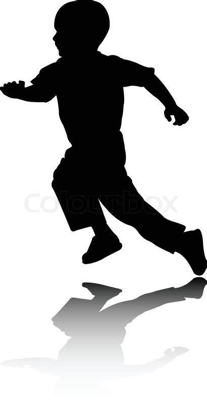 Boy running silhouette - vector | Stock Vector | Colourbox