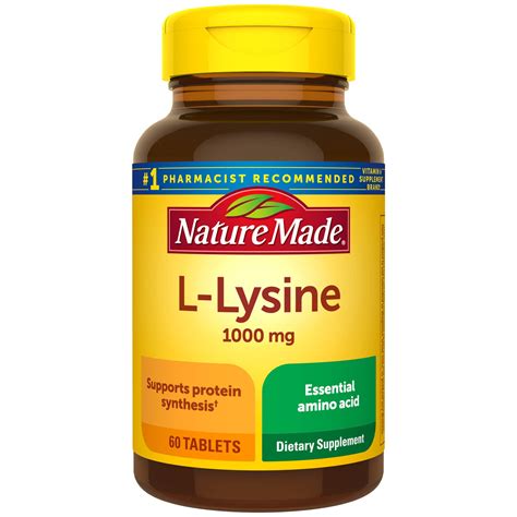 Buy Nature Made L-Lysine 1000 mg, Dietary Supplement, 60 s, 60 Day ...