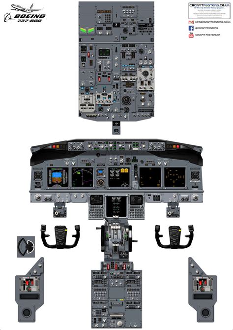 Buy Boeing 737-800 Cockpit Poster B737NG Cockpit Training Poster Flight ...