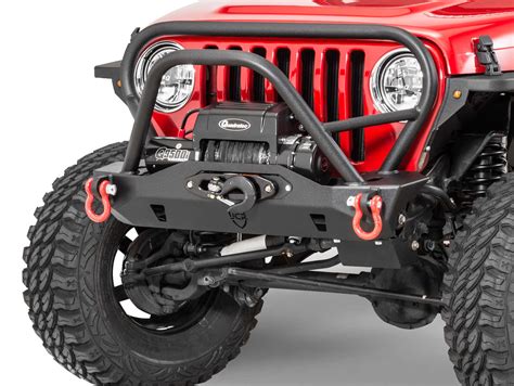 JCR Offroad Mauler Front Recessed Winch Stubby Bumper for 97-06 Jeep ...